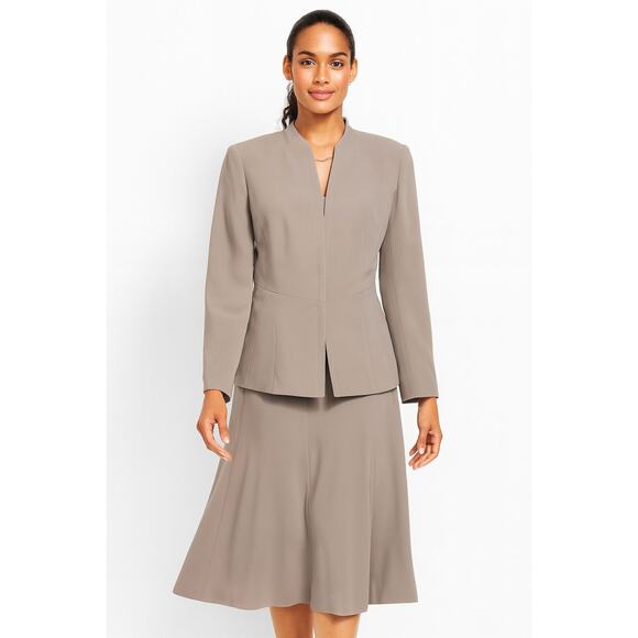 TALBOTS Women’s 2 Pc Skirt Suit Gray Size 16 Blazer & A-Line Skirt Career - Picture 1 of 8
